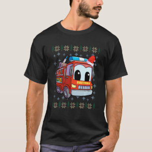 Firetruck Firefighter Christmas Shirt Toddler Boys