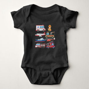 Firetruck Firefighter Pilot Helicopter Paramedic Baby Bodysuit