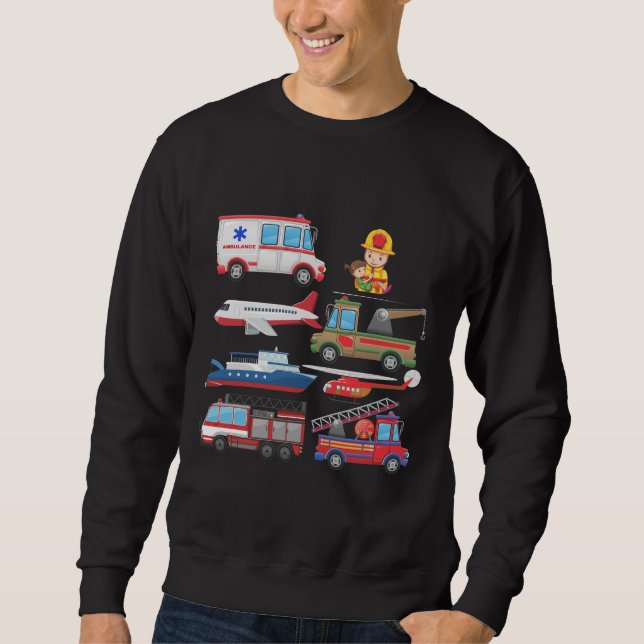 Firetruck Firefighter Pilot Helicopter Paramedic Sweatshirt (Front)