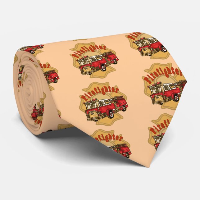 Firetruck Firefighter  tie (Rolled)