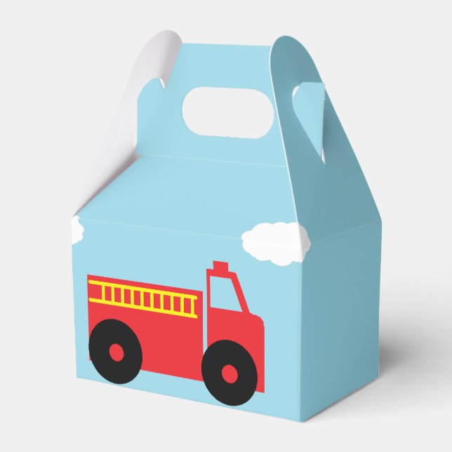 "Firetruck" Gable Favour Box (Front Side)