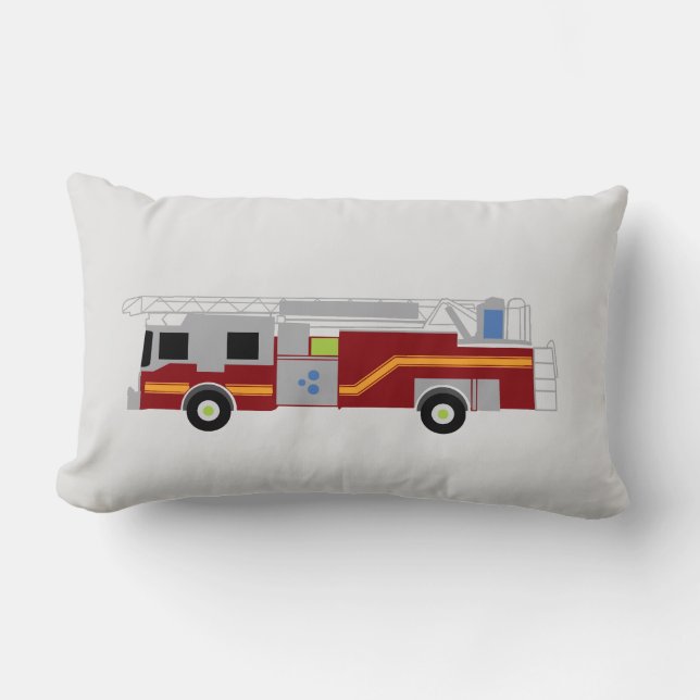 Firetruck Hero Emergency Vehicle Throw Pillow (Front)