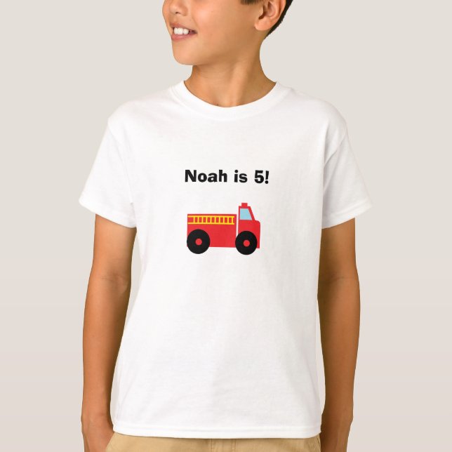 "Firetruck" Personalised T-Shirt (Front)
