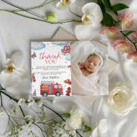 Firetruck Photo Thank You Card