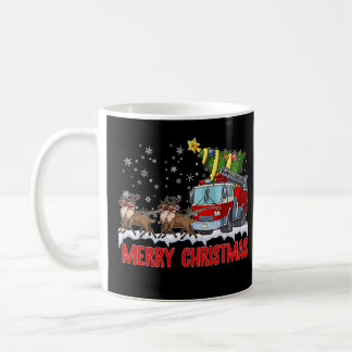 Firetruck Santa Sleigh Fireman Christmas Firefight Coffee Mug