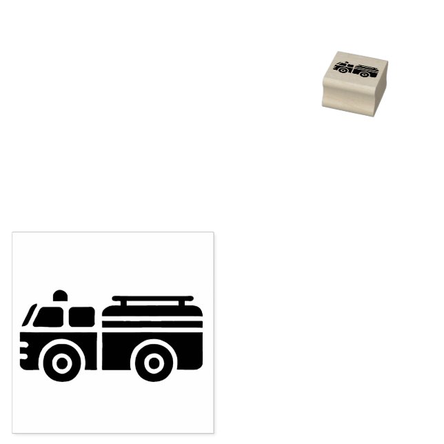 Firetruck Silhouette Stamp (Stamped)