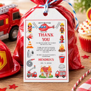 Firetrucks Boy 1st Birthday Cute Little Firefigher Gift Tags