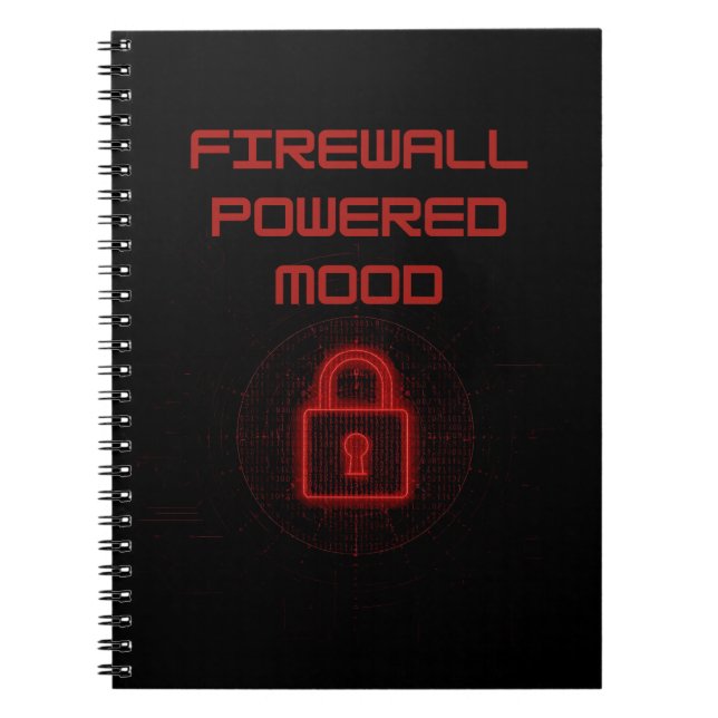 Firewall Powered Mood Cybersecurity Design Notebook (Front)