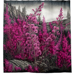 Fireweed 7 shower curtain
