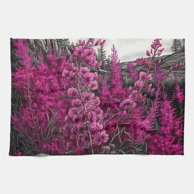 Fireweed 7 tea towel (Horizontal)