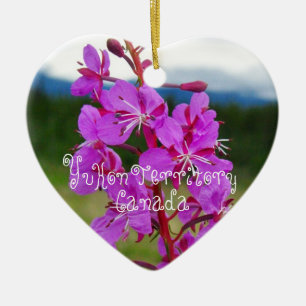 Fireweed Close-Up; Yukon Territory, Canada Ceramic Tree Decoration