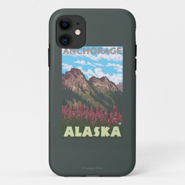 Fireweed & Mountains - Anchorage, Alaska Case-Mate iPhone Case (Back)