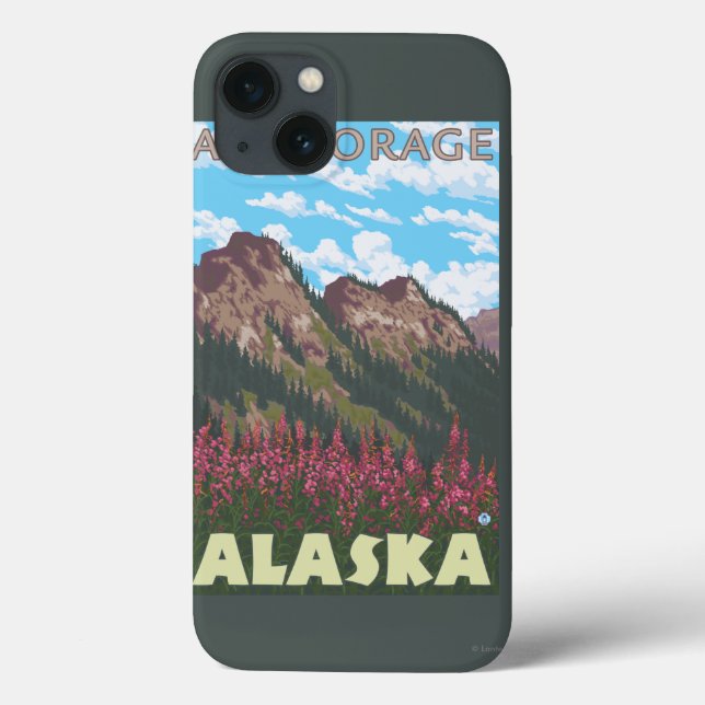 Fireweed & Mountains - Anchorage, Alaska Case-Mate iPhone Case (Back)