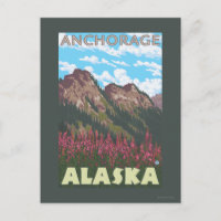 Fireweed & Mountains - Anchorage, Alaska