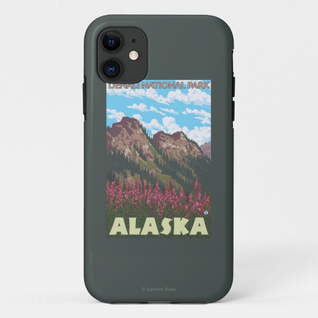 Fireweed & Mountains - Denali Nat'l Park, Case-Mate iPhone Case (Back)