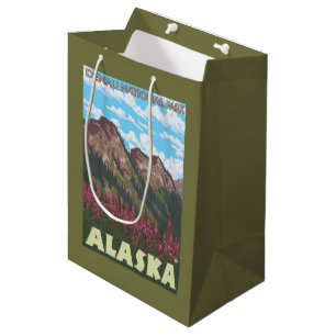 Fireweed & Mountains - Denali Nat'l Park, Medium Gift Bag