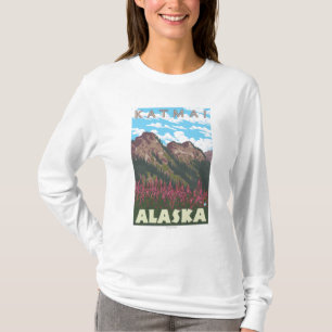 Fireweed & Mountains - Katmai, Alaska T-Shirt