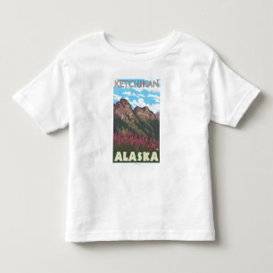 Fireweed & Mountains - Ketchikan, Alaska Toddler T-Shirt