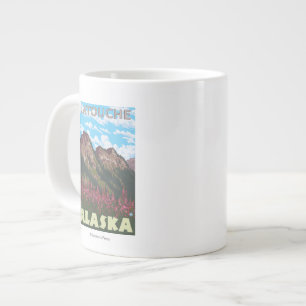 Fireweed & Mountains - Latouche, Alaska Large Coffee Mug