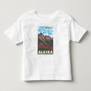 Fireweed & Mountains - Valdez, Alaska Toddler T-Shirt