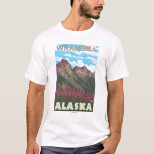 Fireweed & Mountains - Wrangell, Alaska T-Shirt