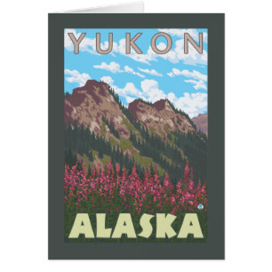 Fireweed & Mountains - Yukon, Alaska