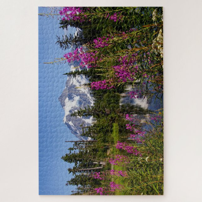 fireweed, picture lake, and mt shuksan  jigsaw puzzle (Vertical)