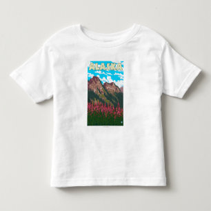 Fireweed with Mountains Vintage Travel Poster Toddler T-Shirt