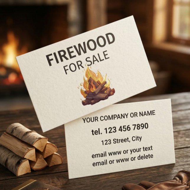 Firewood For Sale Professional Small Business  Card (Creator Uploaded)