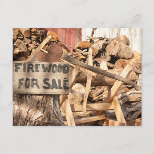 Firewood for sale vintage postcard