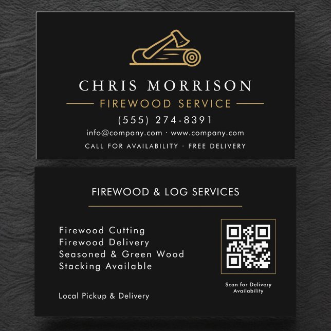 Firewood QR Code Business Card (Creator Uploaded)