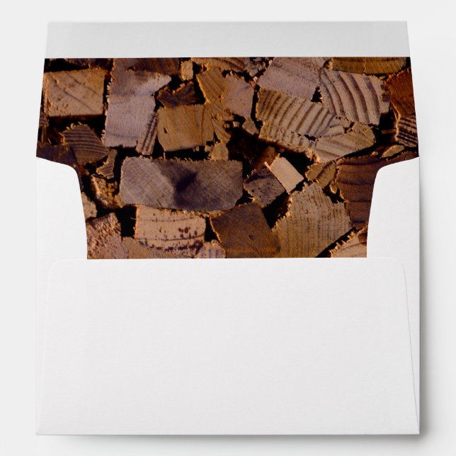 Firewood rustic cabin wood grain tree bark pattern envelopes (Back (Bottom))