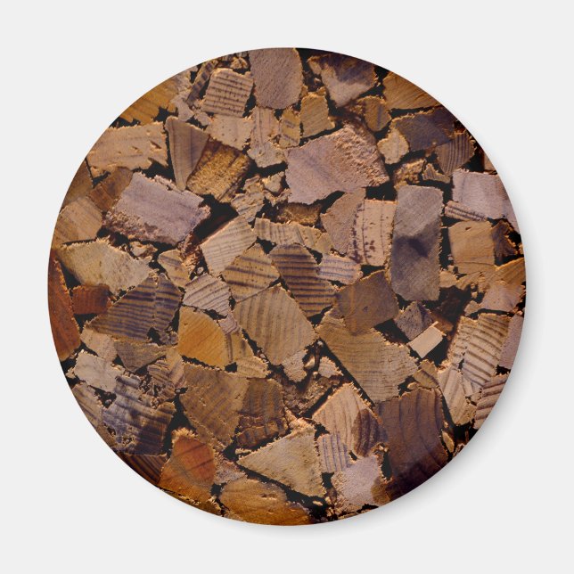 Firewood rustic cabin wood grain tree bark pattern magnet (Front)