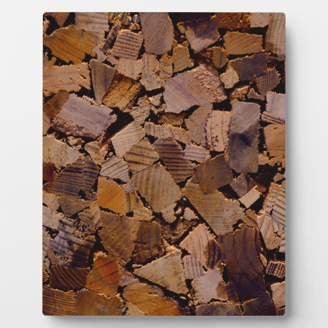 Firewood rustic cabin wood grain tree bark pattern plaque (Front)