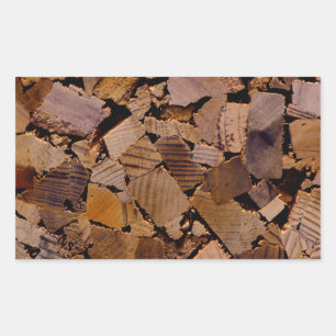 Firewood rustic cabin wood grain tree bark pattern rectangular sticker