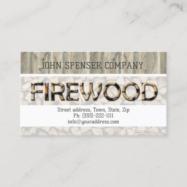 Firewood Supply Company Business Card (Front)