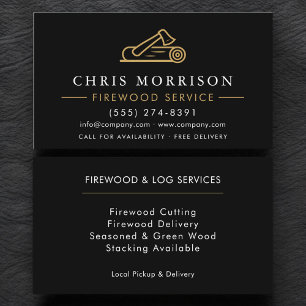 Firewood Supply Service Wooden Log Business Card