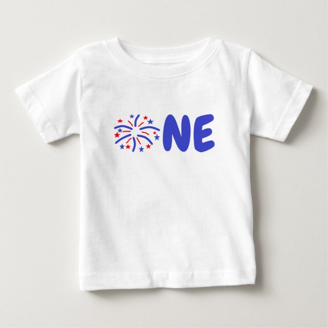 Firework 1st Birthday Baby T-Shirt (Front)