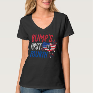Firework 4th Of July With Flag Pregnancy Baby Anno T-Shirt