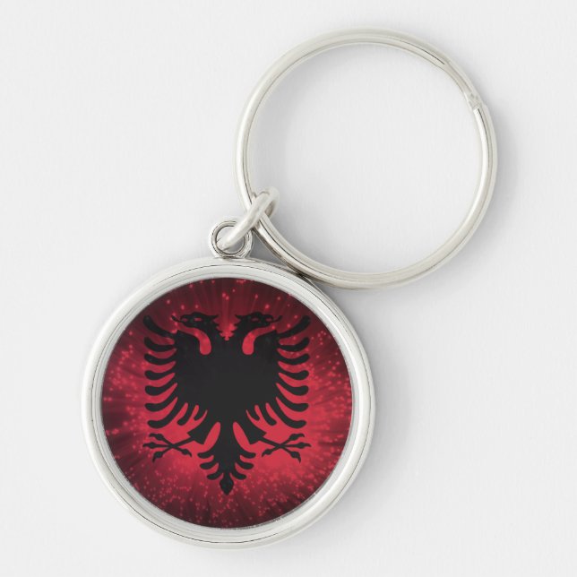 Firework; Albania Flag Key Ring (Front)