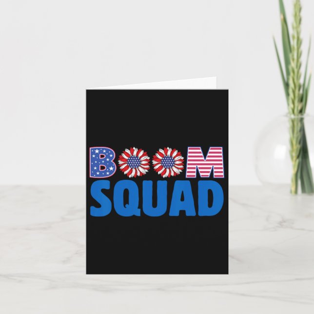 Firework Director Funny 4th Of July Boom Squad.  Card (Front)