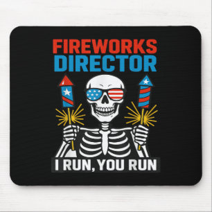 Firework Director If I Run You Run 4th Of July Ske Mouse Mat