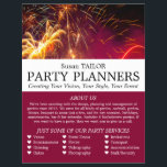 Firework Display, Party Event Planner Advertising Flyer<br><div class="desc">Firework Display,  Party Event Planner Advertising Flyer by The Business Card Store.</div>