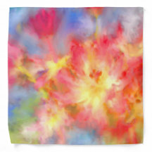 Firework Flowers Tie Dye Look Bandana