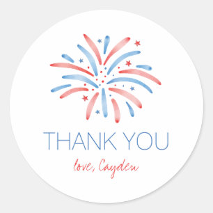 Firework Fourth of July Birthday Classic Round Sticker