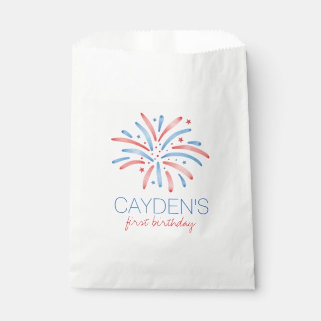 Firework Fourth of July Birthday Favour Bags (Front)