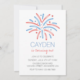 Firework Fourth of July Birthday Invitation
