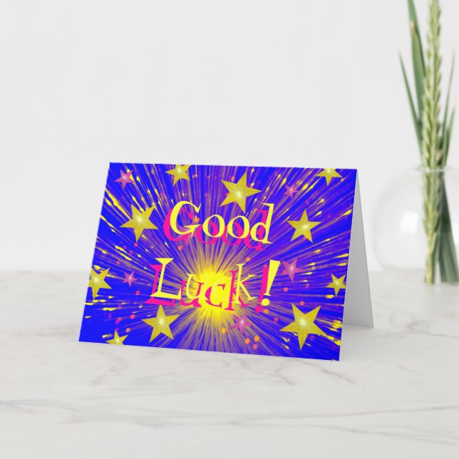 Firework 'Good Luck' greetings card (Front)