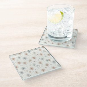 Firework Palms Glass Coaster