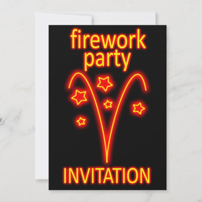 firework party invitation (Front)